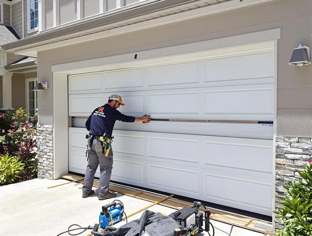 Fairfield Garage Door Repair team performing complete garage door replacement at Fairfield residence
