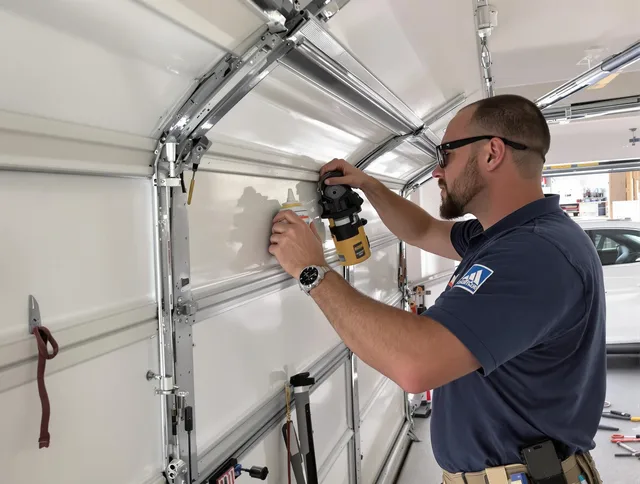 Fairfield Garage Door Repair technician quieting a noisy garage door in Fairfield