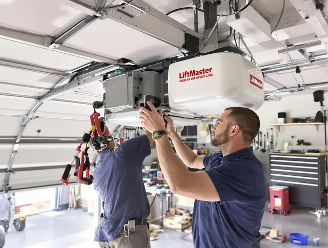 Fairfield Garage Door Repair technician performing advanced diagnostics on garage opener in Fairfield